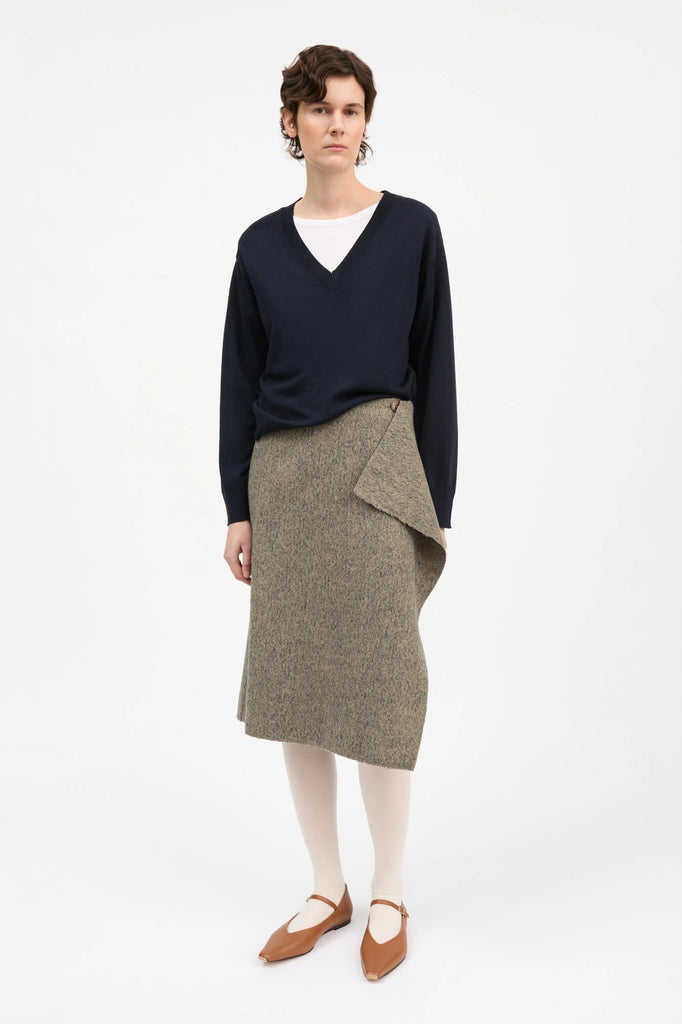 Skall Studio - Margaret Skirt - Brown/Grey Herringbone