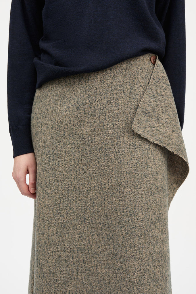 Skall Studio - Margaret Skirt - Brown/Grey Herringbone