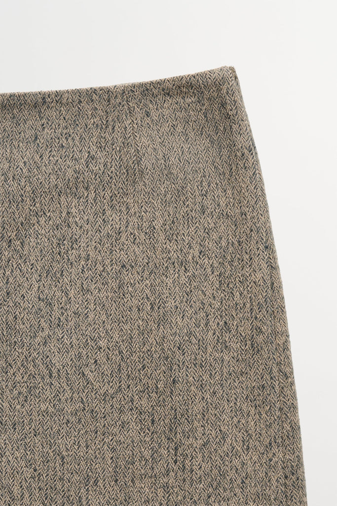 Skall Studio - Margaret Skirt - Brown/Grey Herringbone