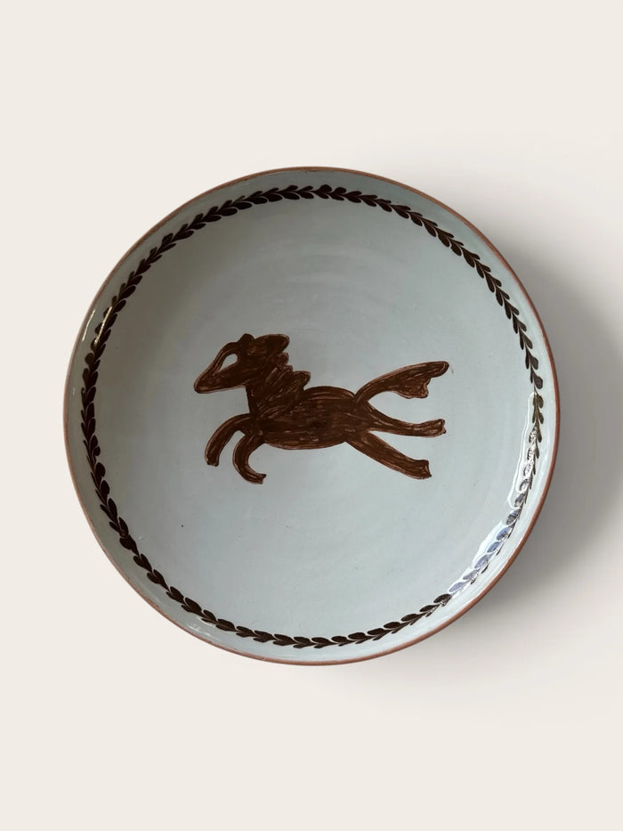 Jou Quilts - Plate - Horse Light Blue