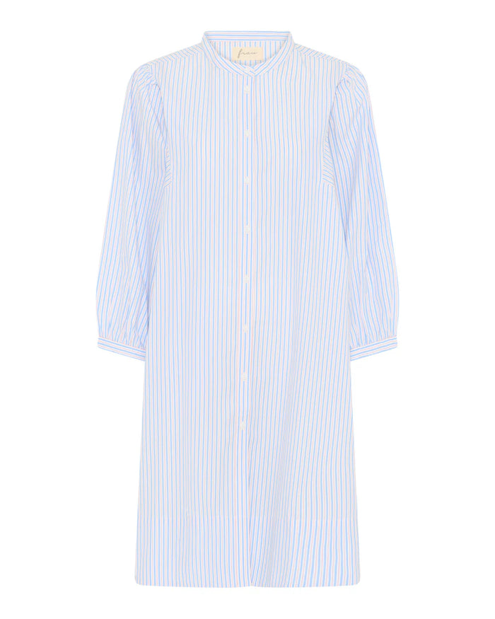Frau - Pisa Puff Kjole - Blue Cameo Stripe