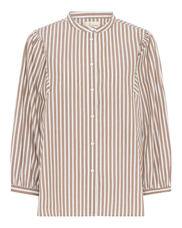 Frau - Pisa Skjorte - Coffee Wide Stripe