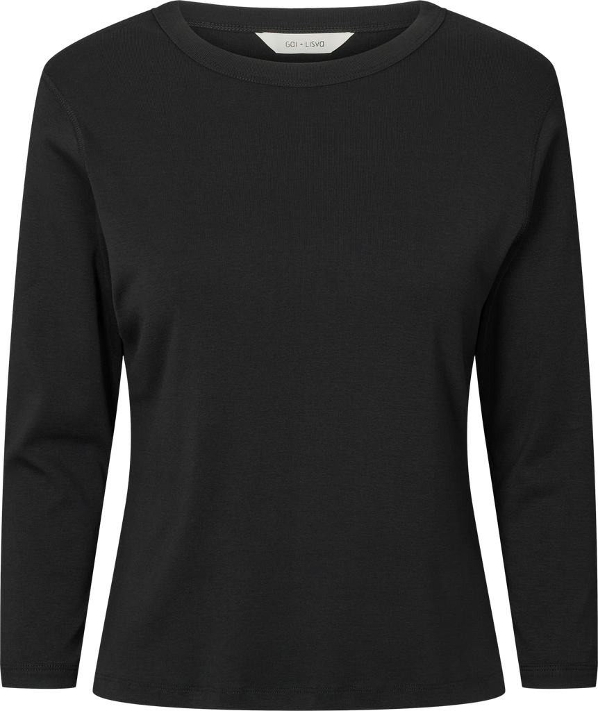 Gai + Lisva - Sascha 3/4 Sleeve Cotton Top - Black