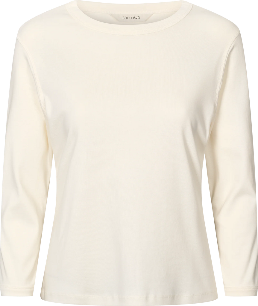 Gai + Lisva - Sascha 3/4 Sleeve Cotton Top - Egret