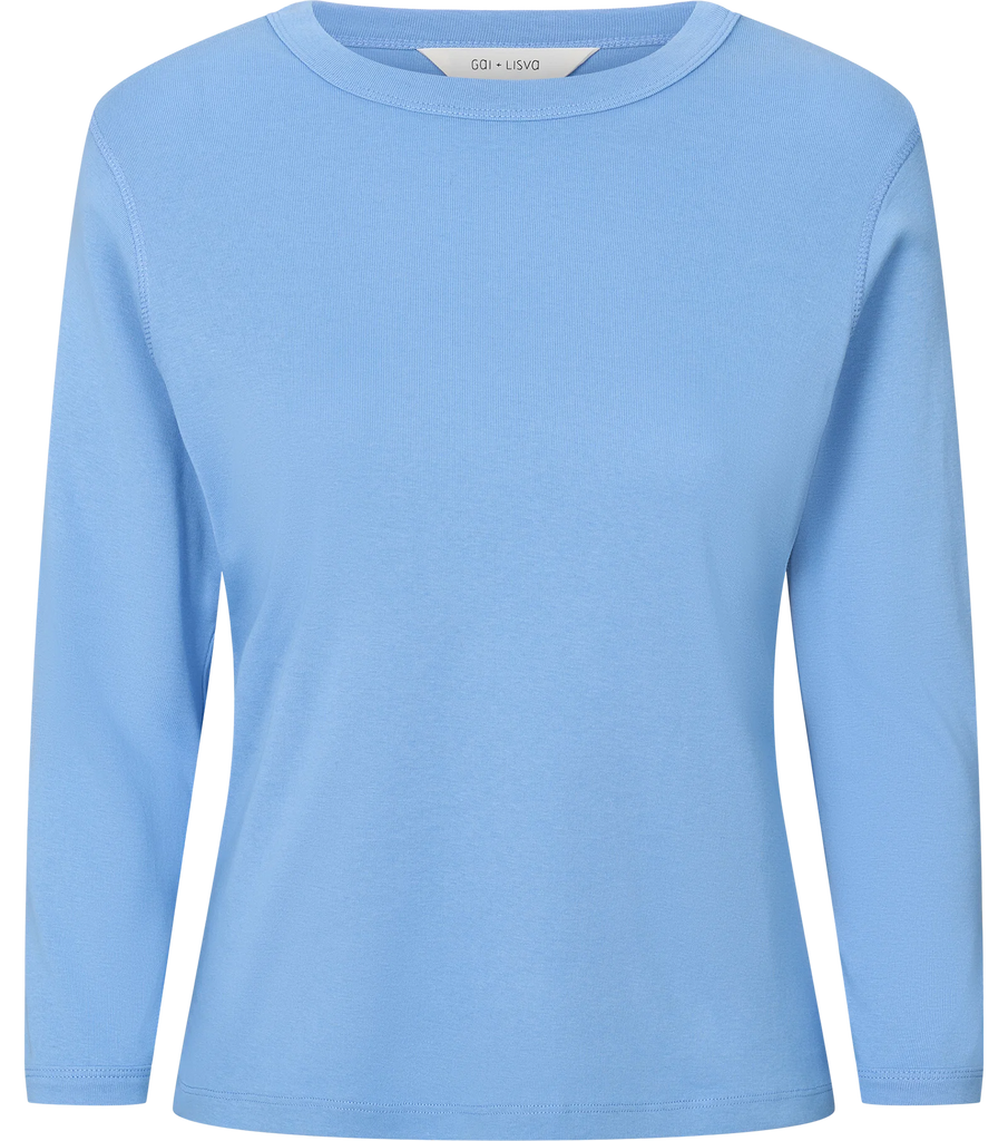 Gai + Lisva - Sascha 3/4 Sleeve Cotton Top - Azurine Blue
