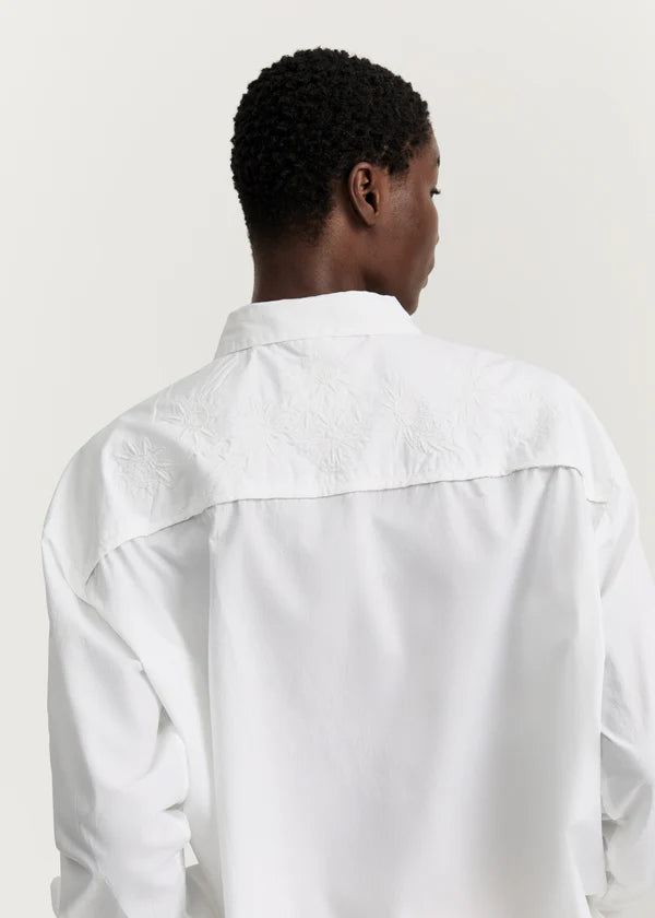 Aiayu - Shirt Embroidery - White