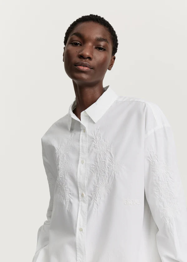 Aiayu - Shirt Embroidery - White