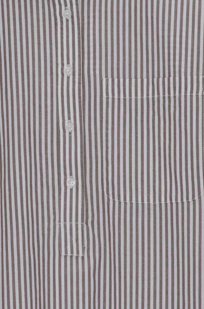 Moshi Moshi Mind - Relieve Shirtdress Stripe - Dark Taupe / Ecru
