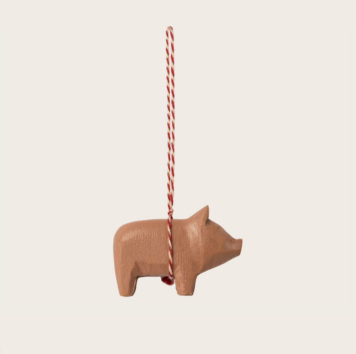 Maileg - Træophæng Gris - Gammelrosa