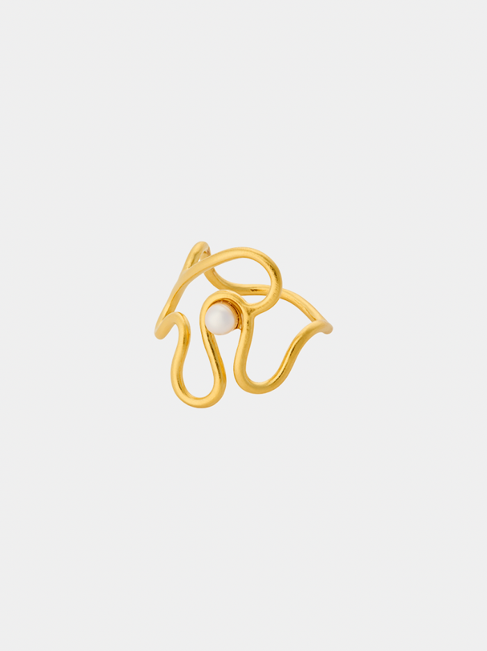 Pernille Corydon - Bay Pearl Ring - Forgyldt