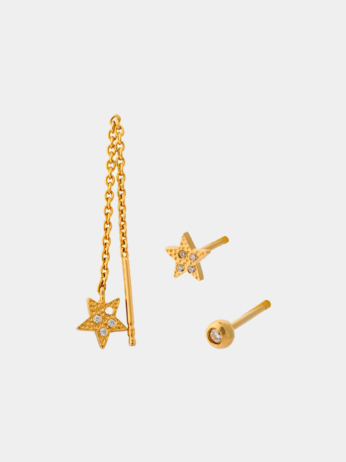 Pernille Corydon - Sparkling Star Earring Box - Sølv el. Forgyldt