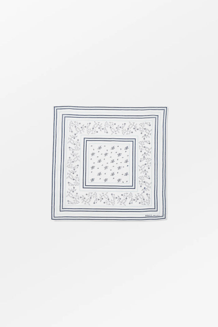 Skall Studio - Skall Classic Scarf 55x55 - Light Cream/Blue