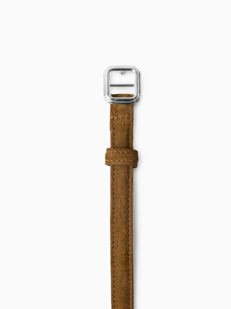 Lié Studio - The Georgia Slim Belt -  Maple Brown Suede