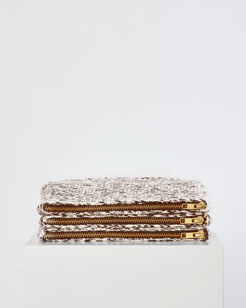 Gai+Lisva - Stine Alpaca Purse - Ecru/Brown