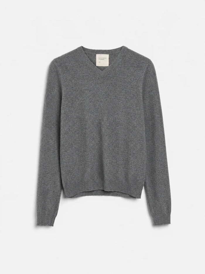 People's Republic Of Cashmere - Fitted 90's V-Neck - Heather Grey