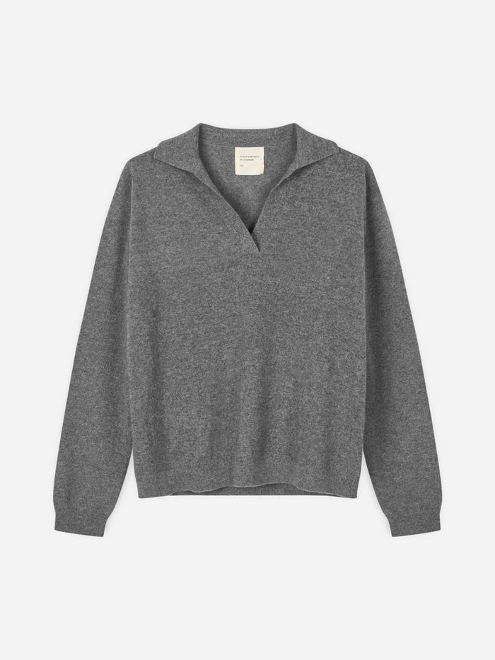 Peoples Republic Of Cashmere - Oversized V-Neck - Heather Grey