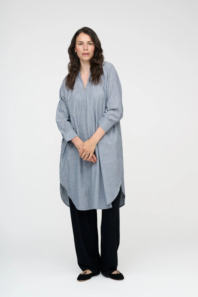 Moshi Moshi Mind - Above Dress Stripe - Sea Blue/White