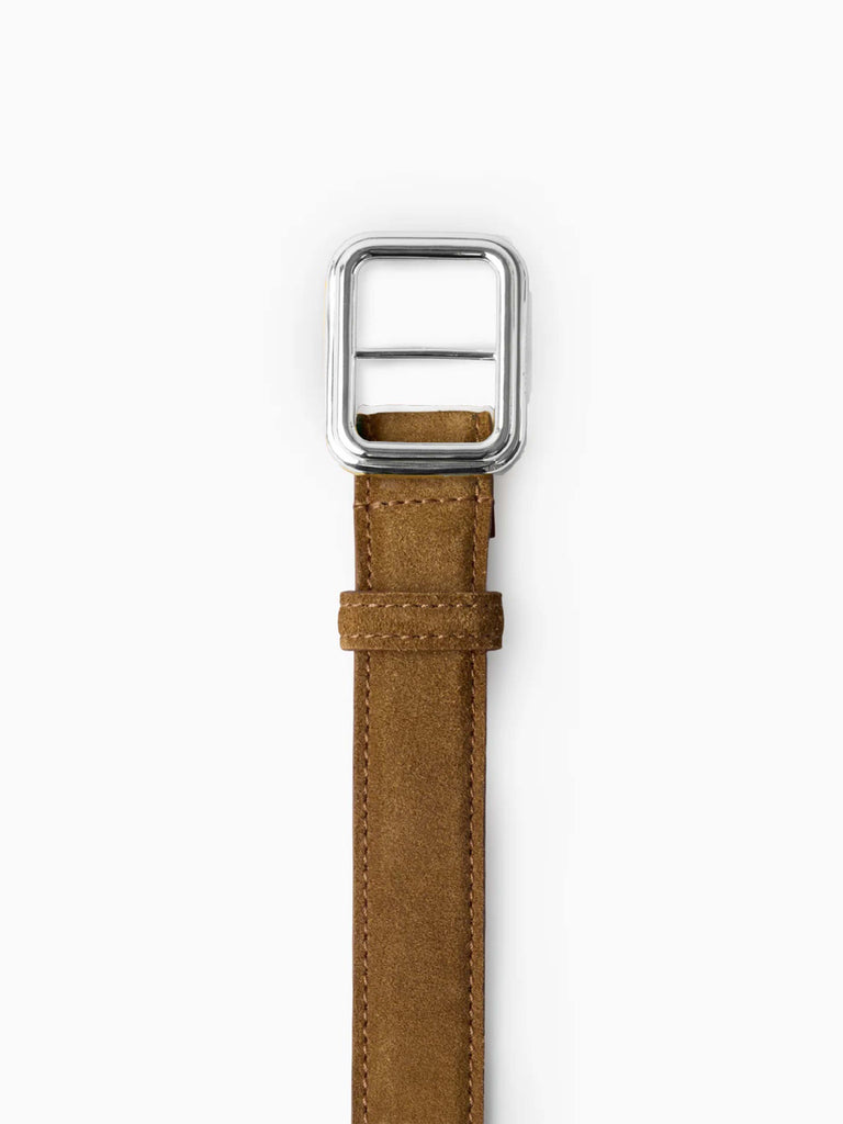 Lié Studio - The Georgia Wide Belt -  Maple Brown Suede