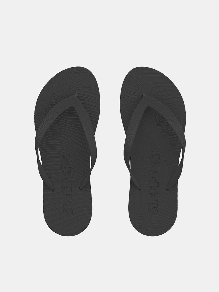 Sleepers - Wide Strap Slippers - Black