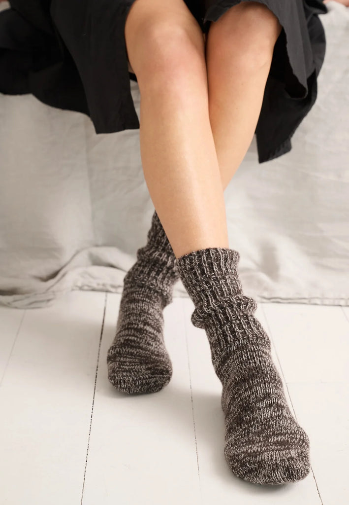 Moshi Moshi Mind - Boyfriend Socks - Brown Melange