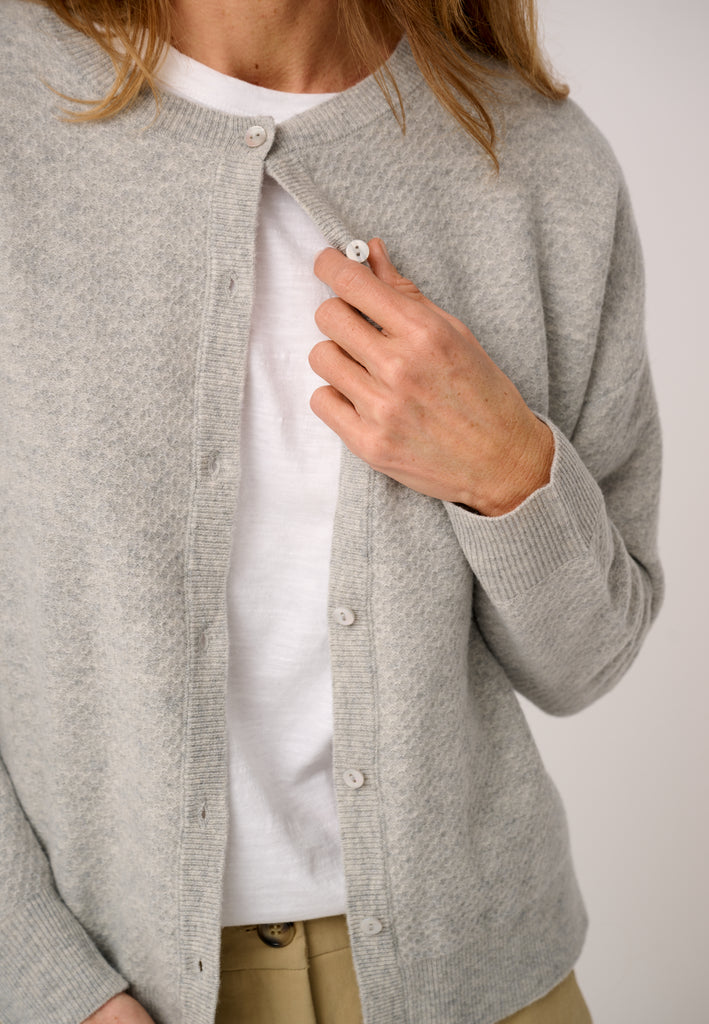 Moshi Moshi Mind - Dolly Cardigan - Light Grey Melange