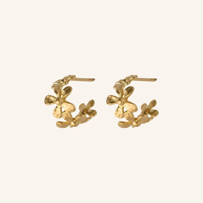 Pernille Corydon - Wild Poppy Hoops - Forgyldt