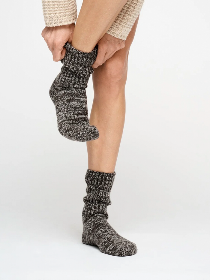 Moshi Moshi Mind - Boyfriend Socks - Brown Melange