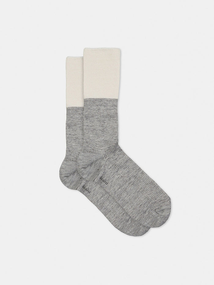 Aiayu - Linen Rib Socks - Mix Grey Melange