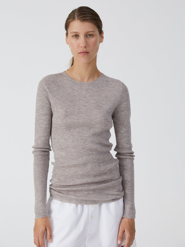 Aiayu - Madigan Cashmere Blouse - Dark Brown Melange