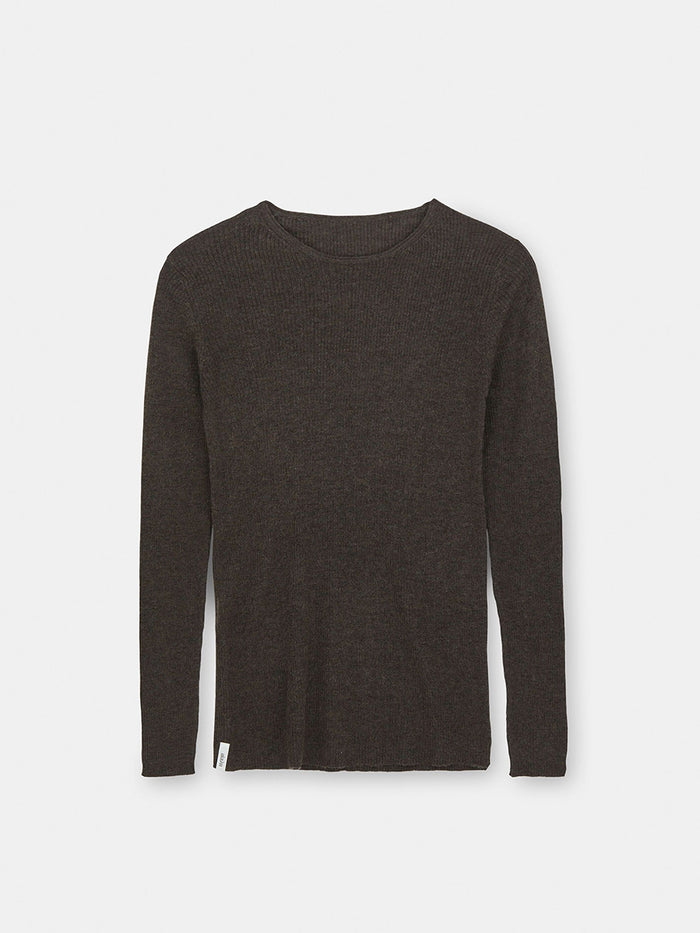 Aiayu - Madigan Cashmere Blouse - Dark Brown Melange