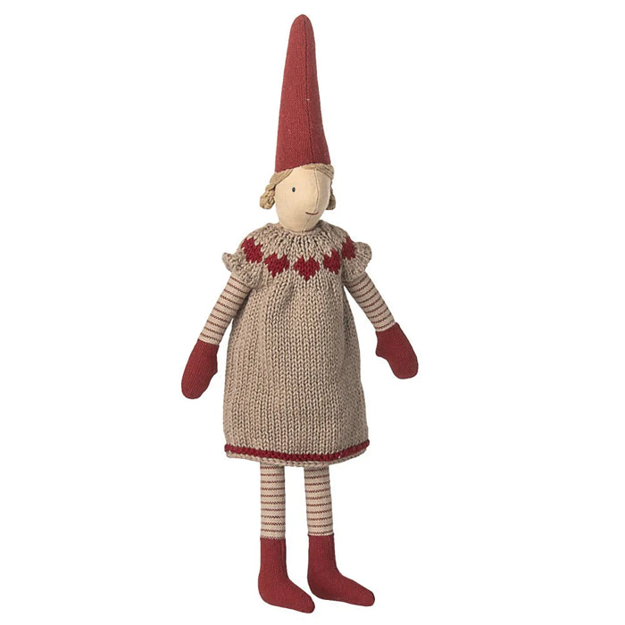 Maileg - Nisse str. 2 - Pige m. Strikket Kjole