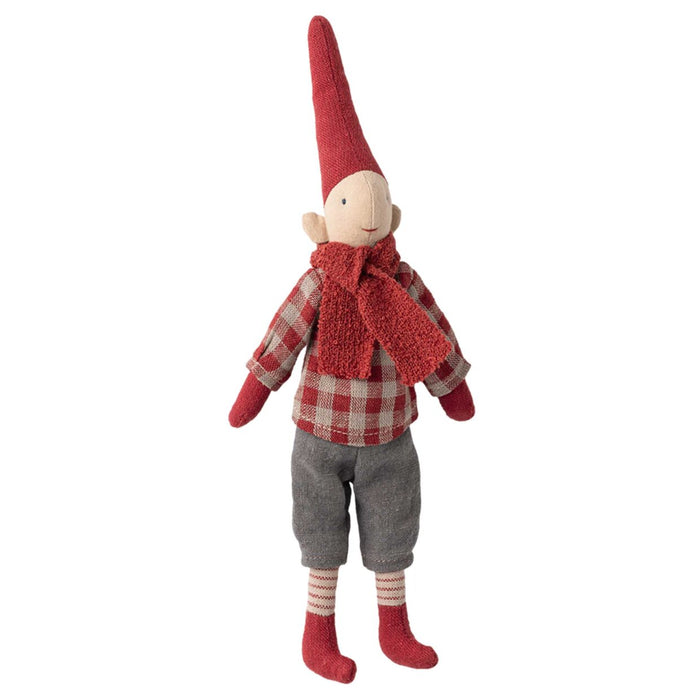 Maileg - Nisse str. 1 - Dreng m. Rød Ternet Skjorte