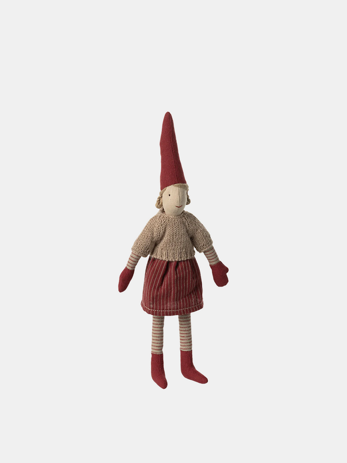 Maileg - Nisse str. 2 - Pige m. Strik og Nederdel
