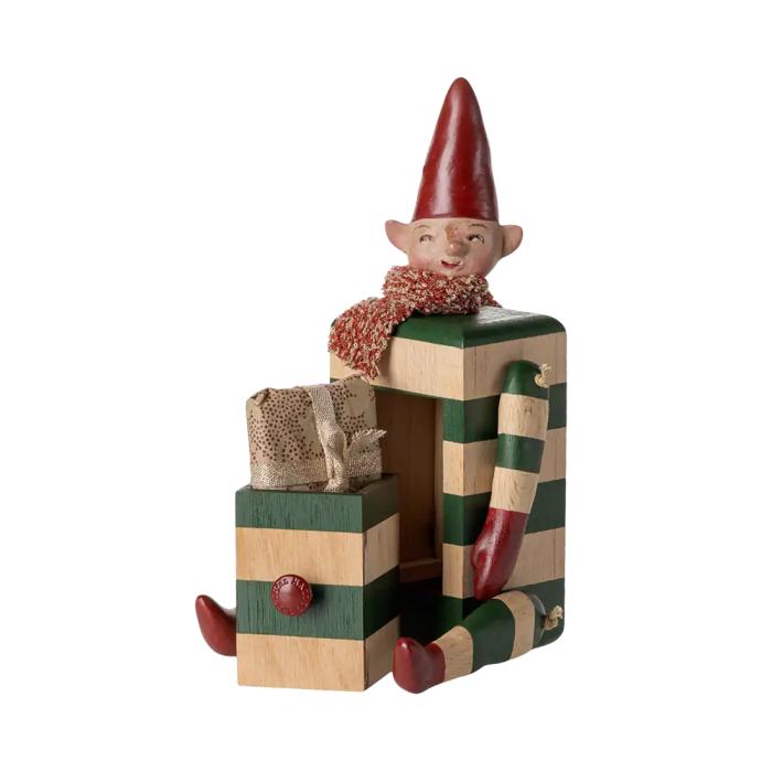 Maileg - Nisse m. Skuffe - Grøn