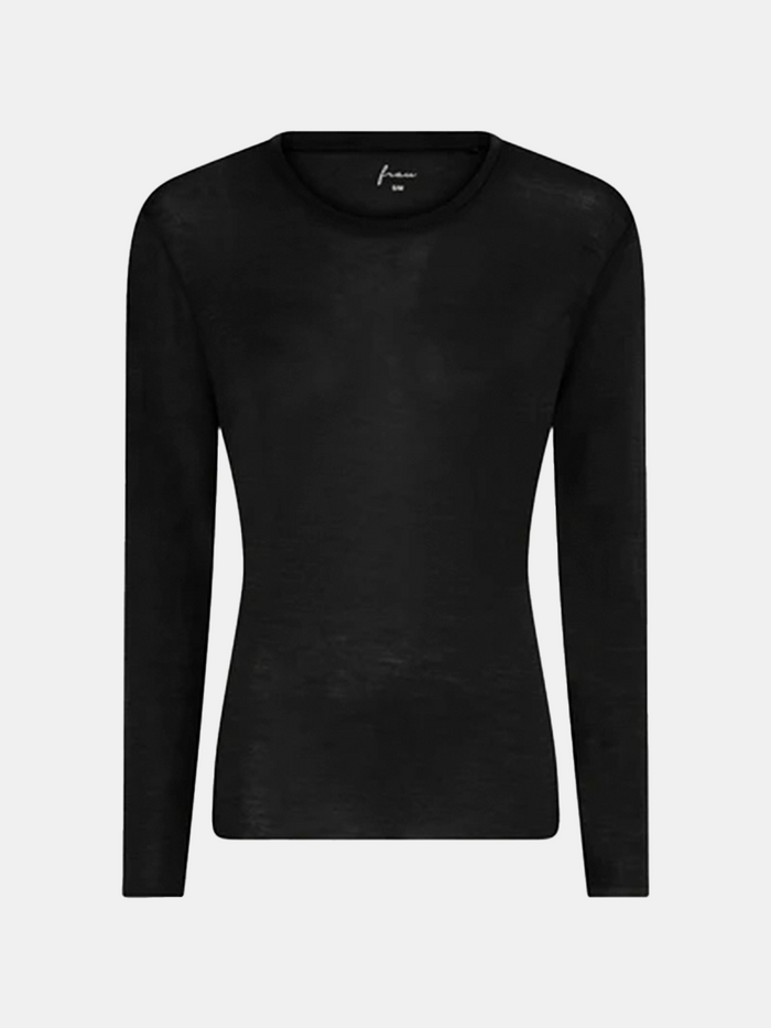 Frau - Panama Wool LS Loose Top - Black