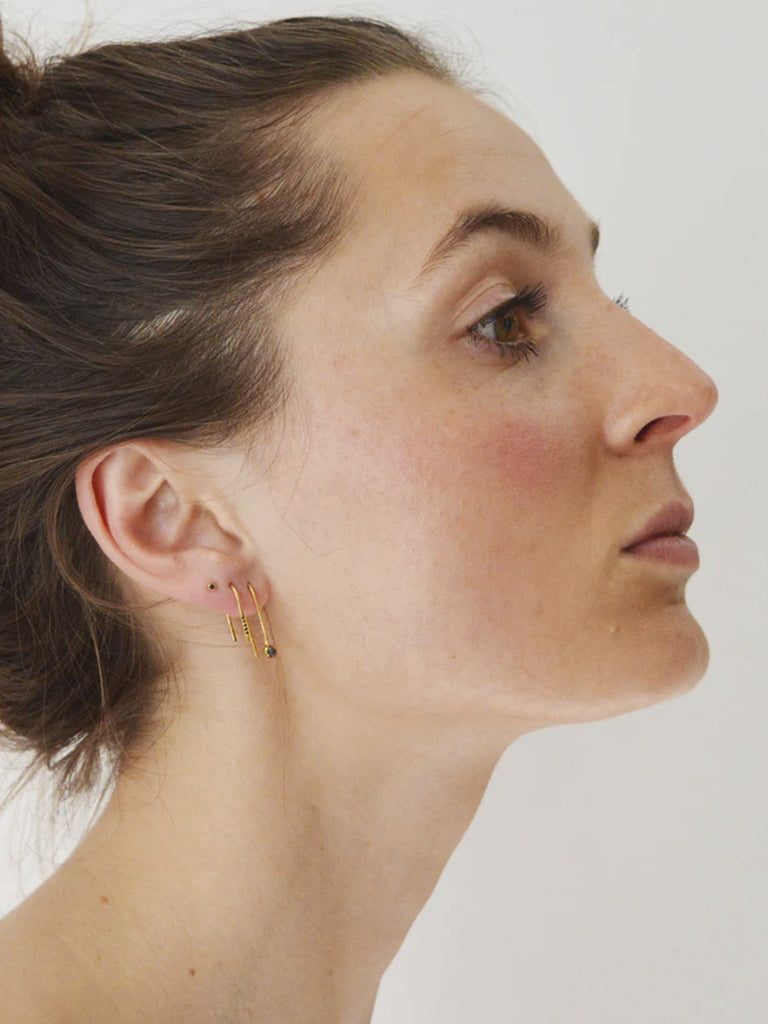 Studio Loma - Faith Earring - Forgyldt / Sort Diamant