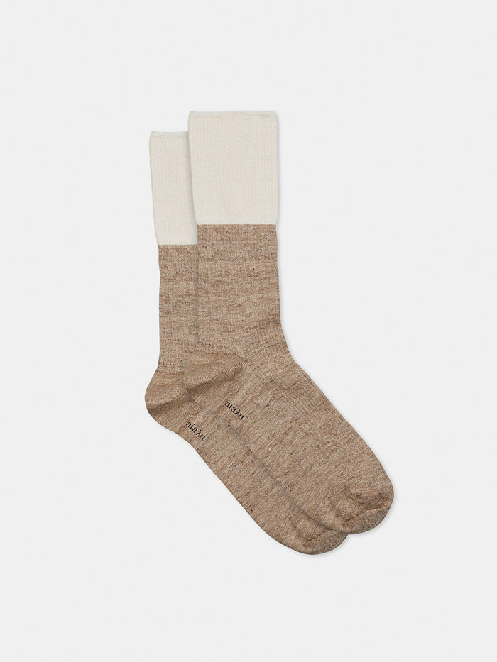 Aiayu - Linen Rib Socks - Mix Linen