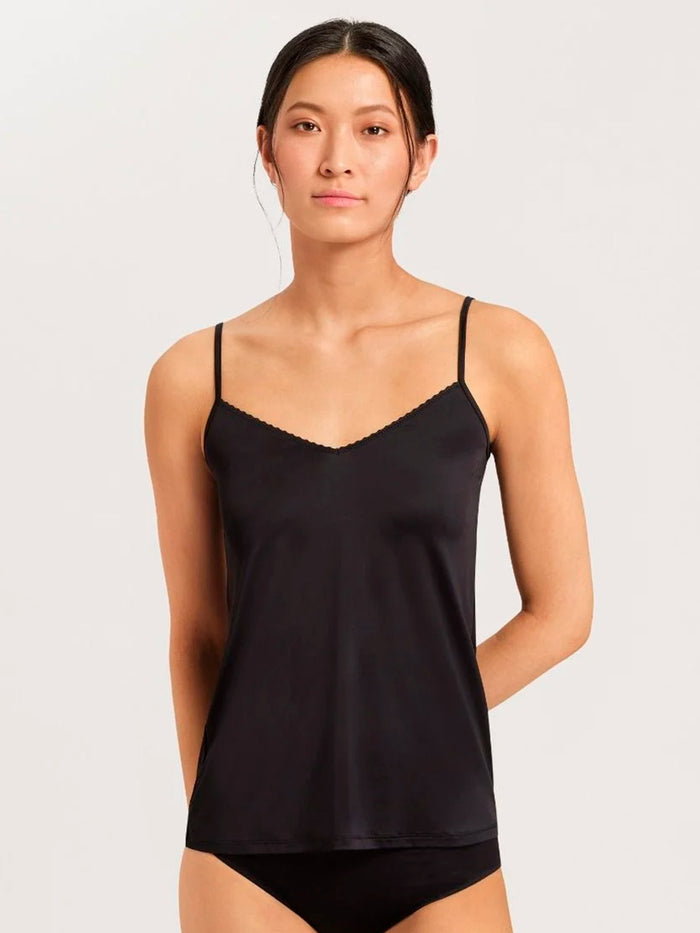 Hanro - Satin Deluxe Spaghetti Top - Black