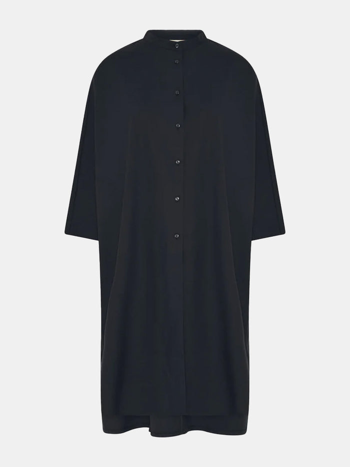 Frau - Seoul Long Wool Shirt - Dark Navy