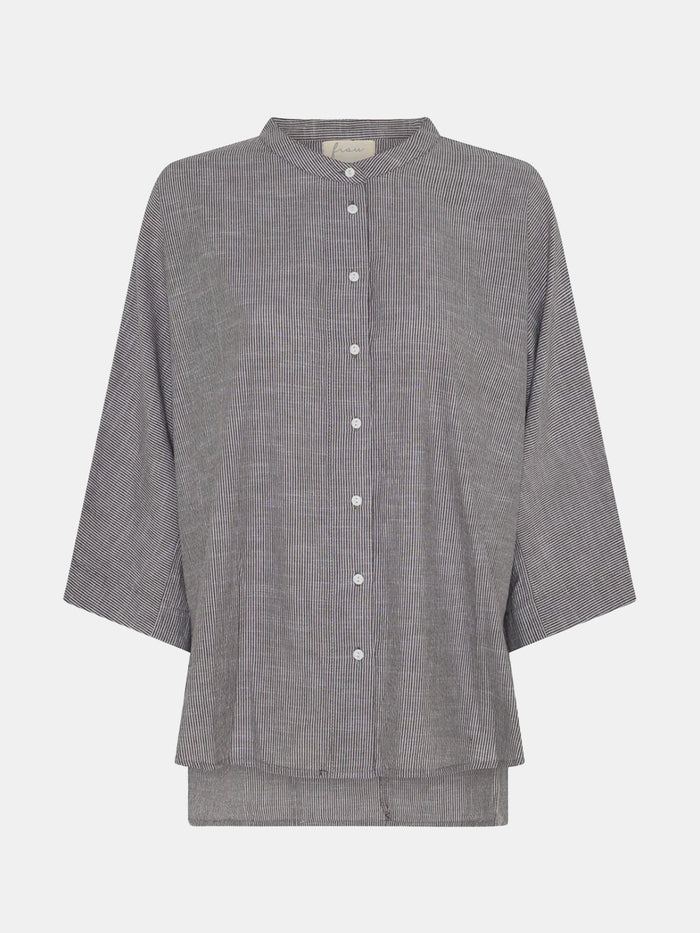 Frau - Seoul Short Shirt - Coffee Quartz Stripe