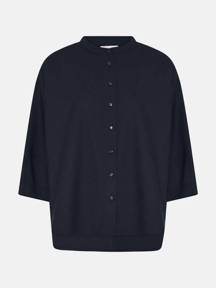 Frau - Seoul Short Wool Shirt - Dark Navy