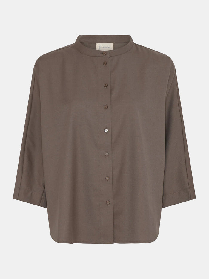 Frau - Seoul Short Wool Shirt - Walnut