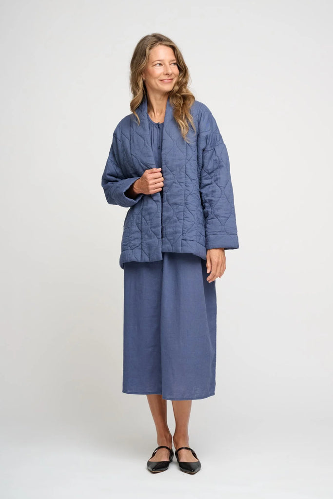 Moshi Moshi Mind - May Shirtdress Linen - Sea Blue