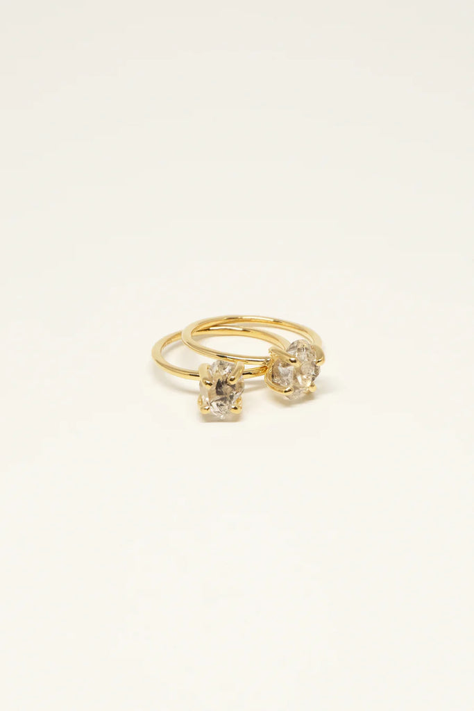 Studio Loma - Colette Ring - Forgyldt / Herkimer Diamant