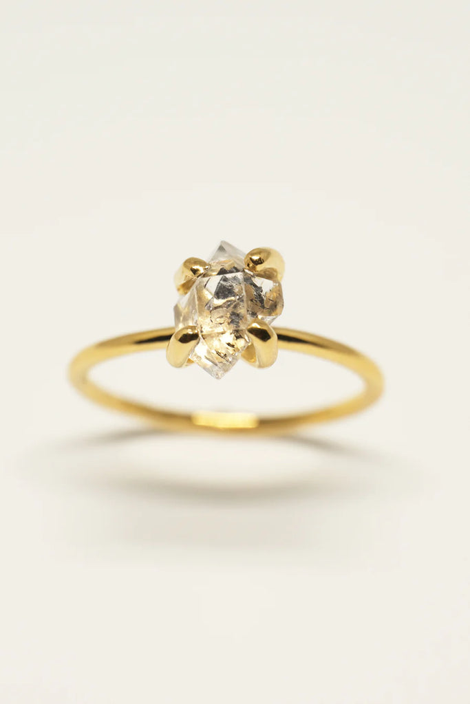 Studio Loma - Colette Ring - Forgyldt / Herkimer Diamant
