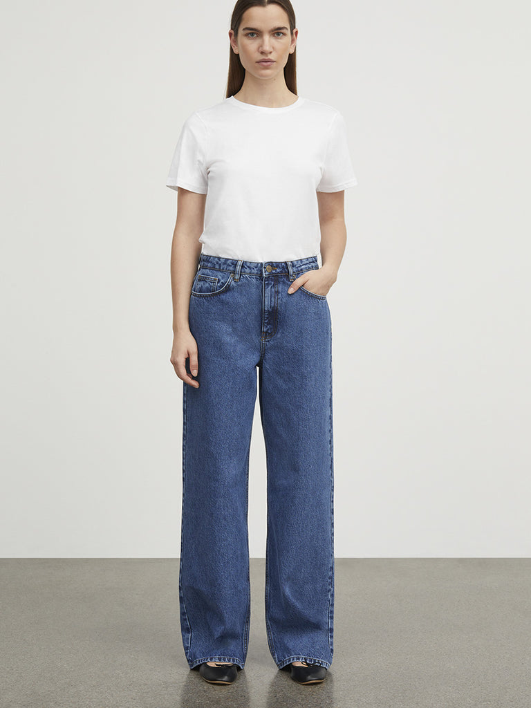 Skall Studio - Willow Wide Jeans - Mid Blue Denim