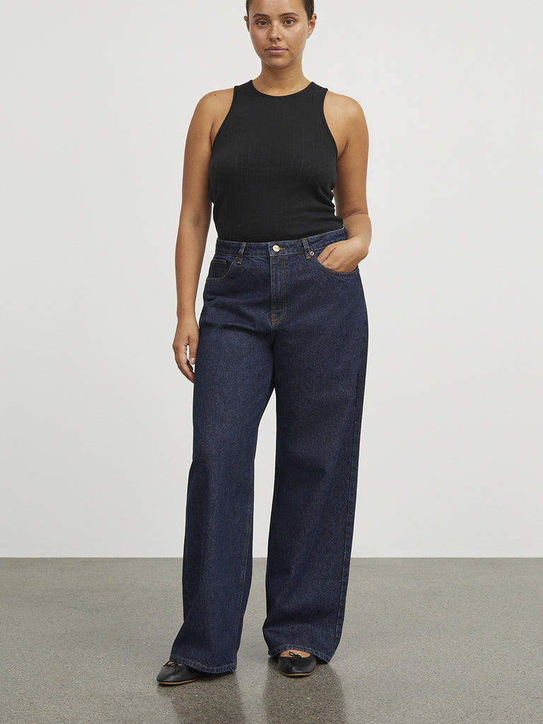 Skall Studio - Willow Wide Jeans - Indigo Blue Denim