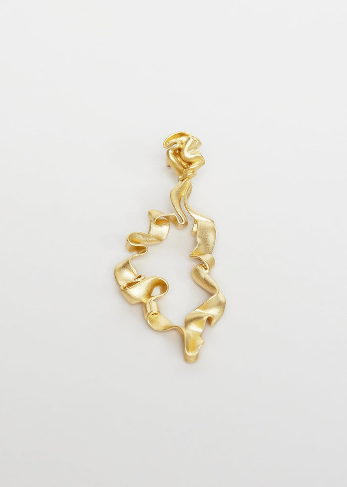 Trine Tuxen - Large Kale Earring - Forgyldt